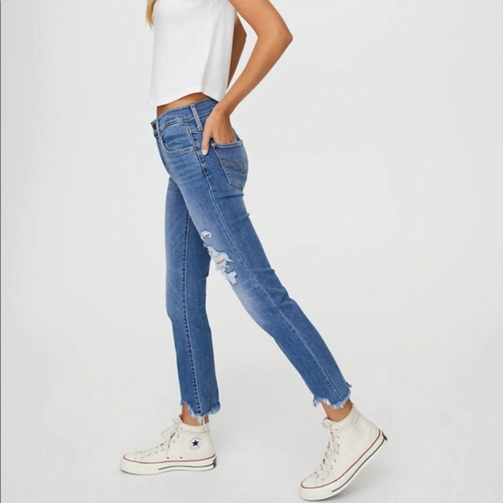 LEVI'S 724 High Rise Straight Jeans Distressed WW1 - Picture 2 of 8